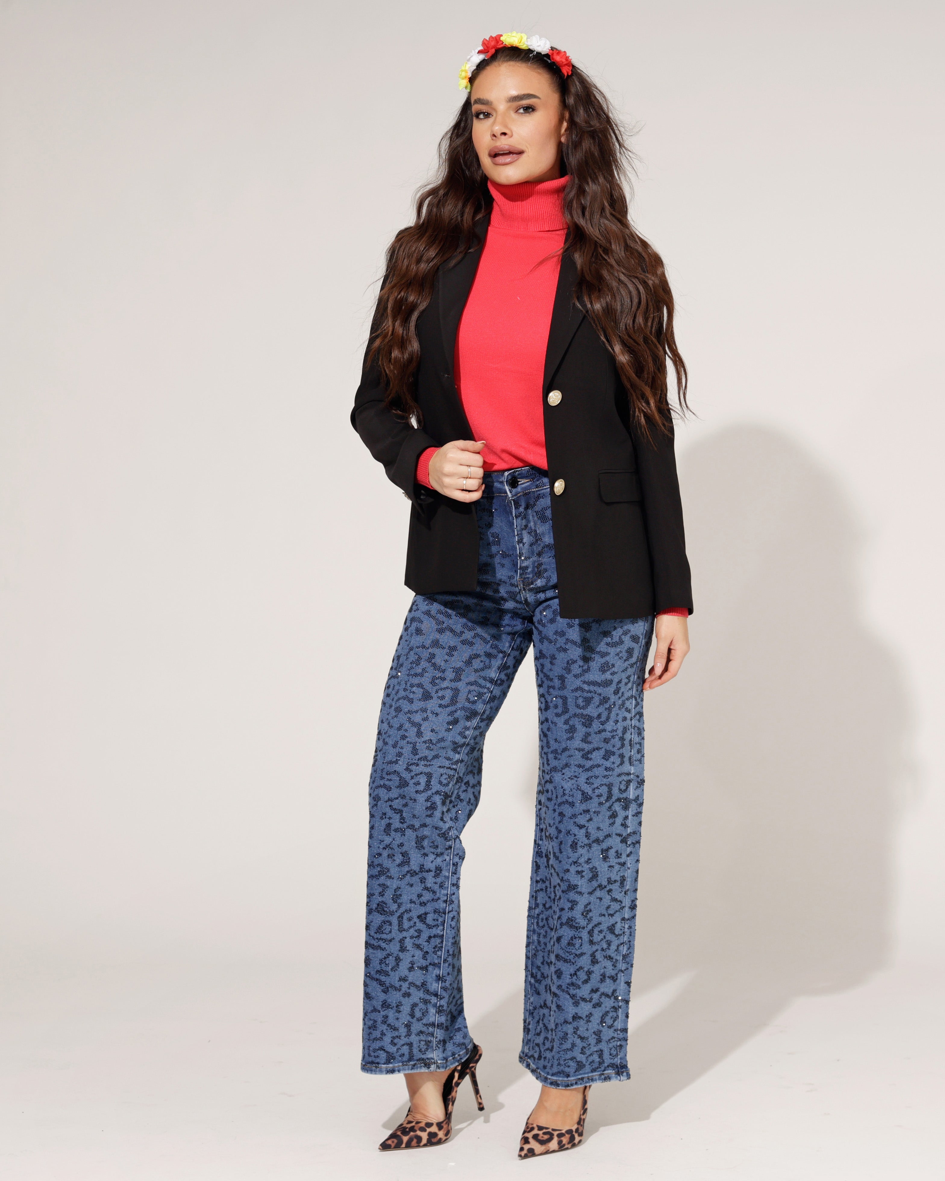 Zwarte Damesjas met Gouden Knopen - Hoogwaardige kwaliteit