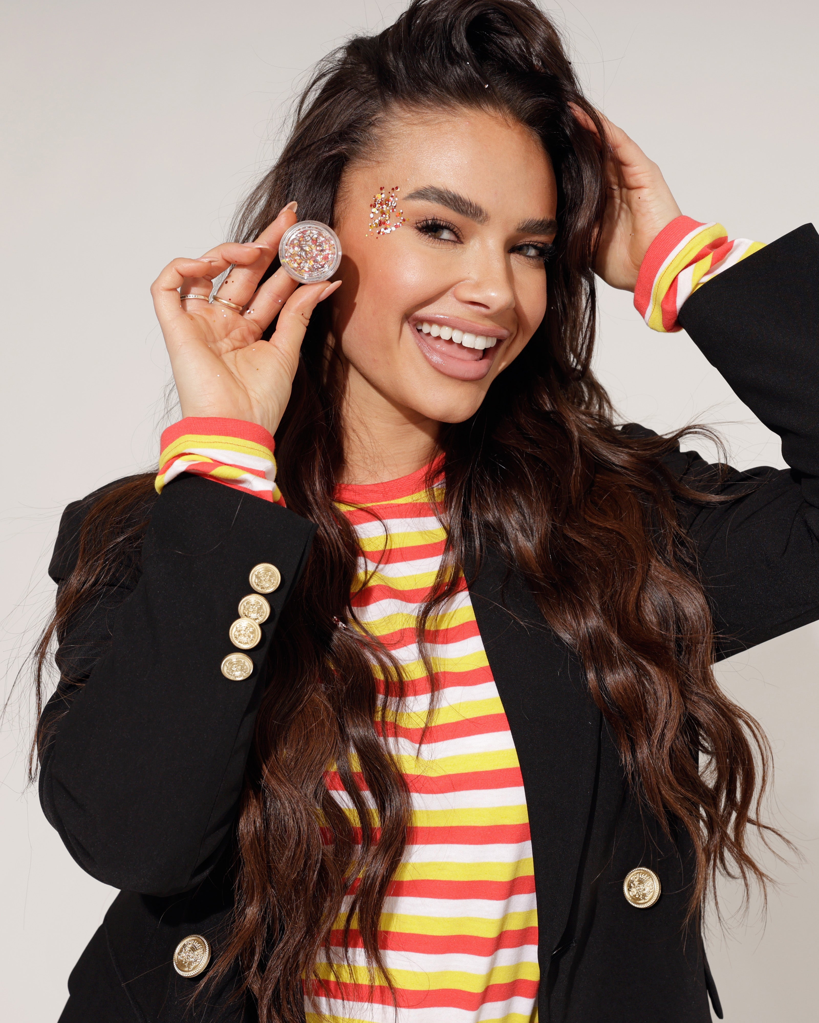 Oeteldonk Face Glitter Rood Geel Wit