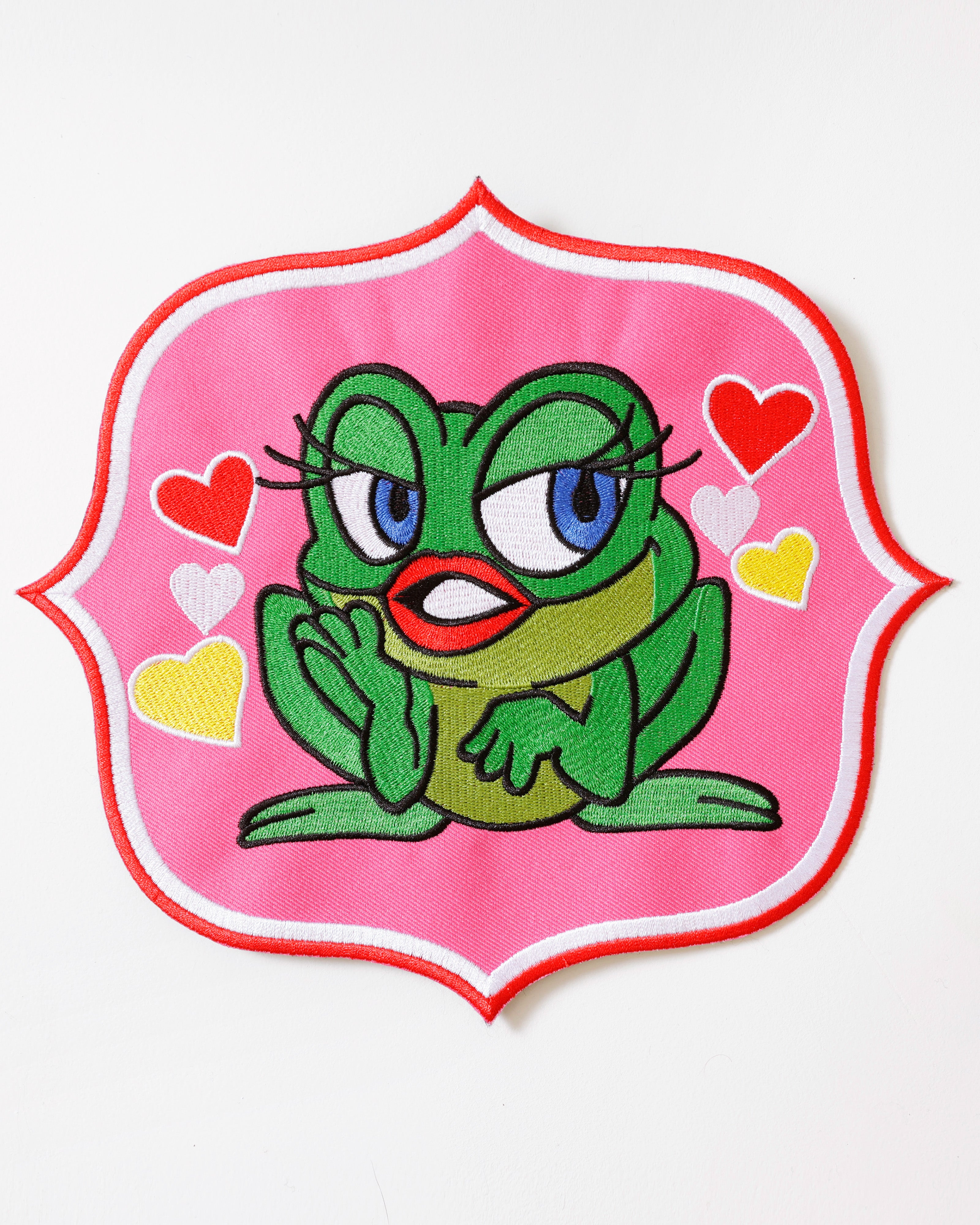 Oeteldonks Groot Rugembleem Kikker Love – Roze