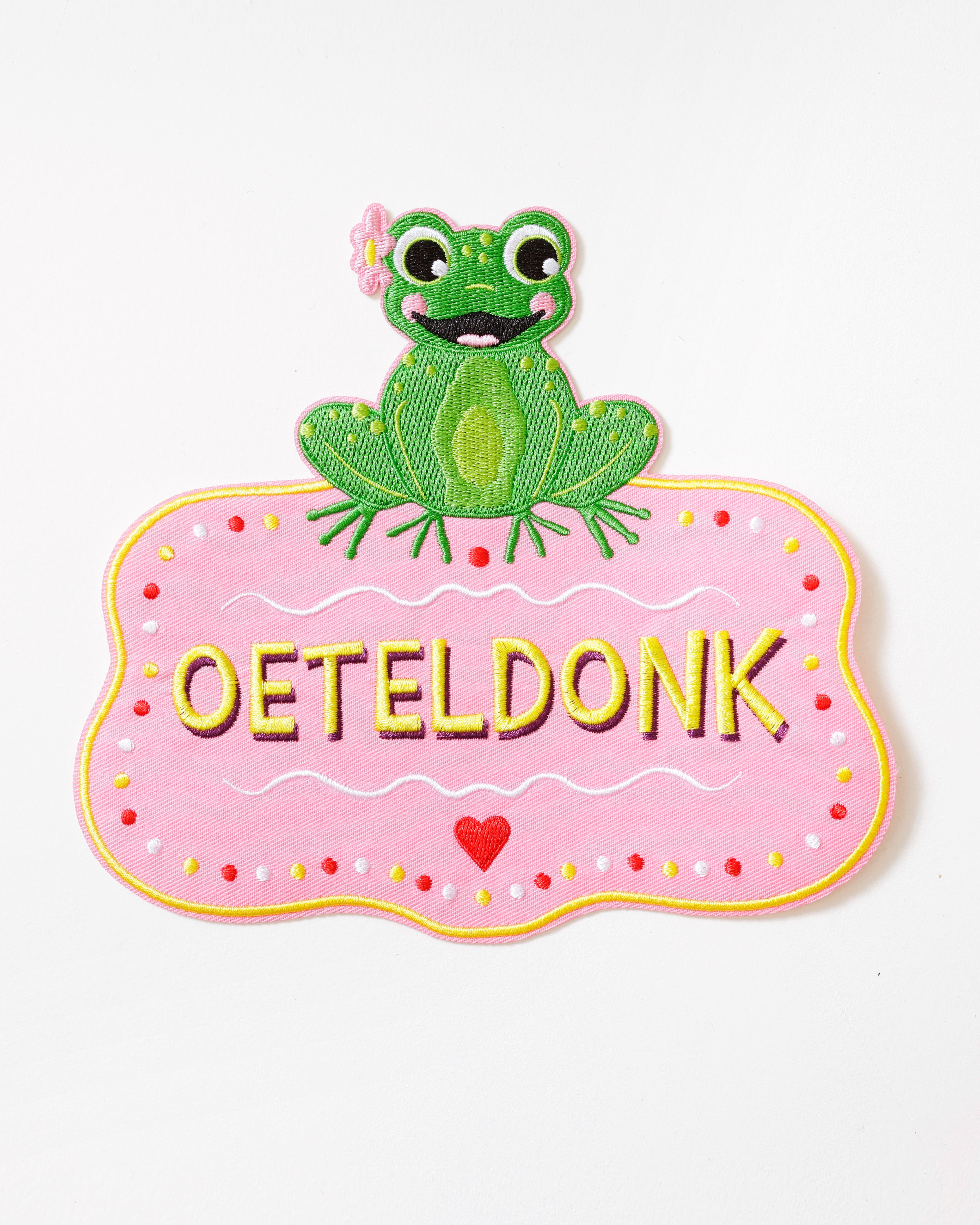 Oeteldonks Rugembleem Roze Oeteldonk met Kikker