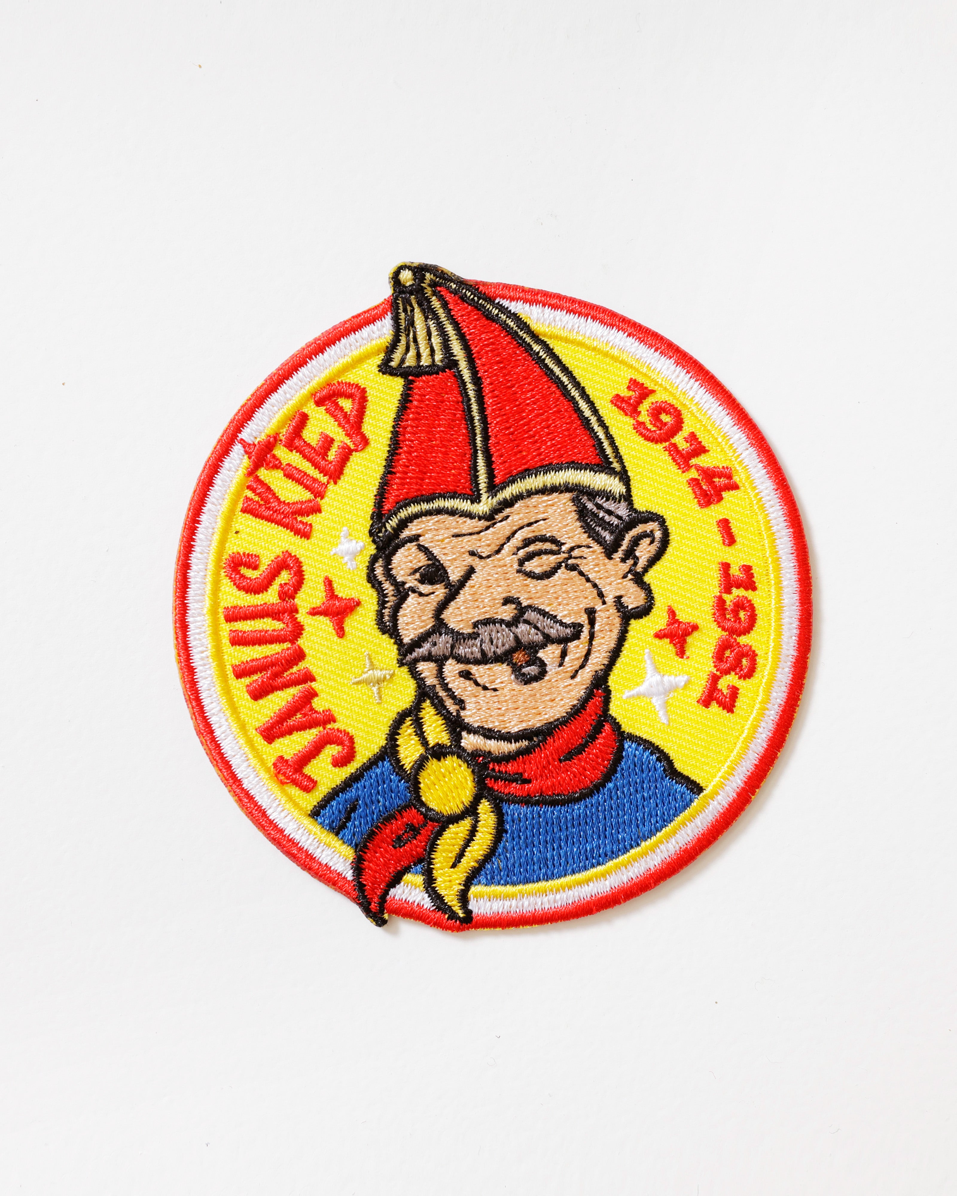 Embleem Janus Kiep geel – Rond Oeteldonks embleem