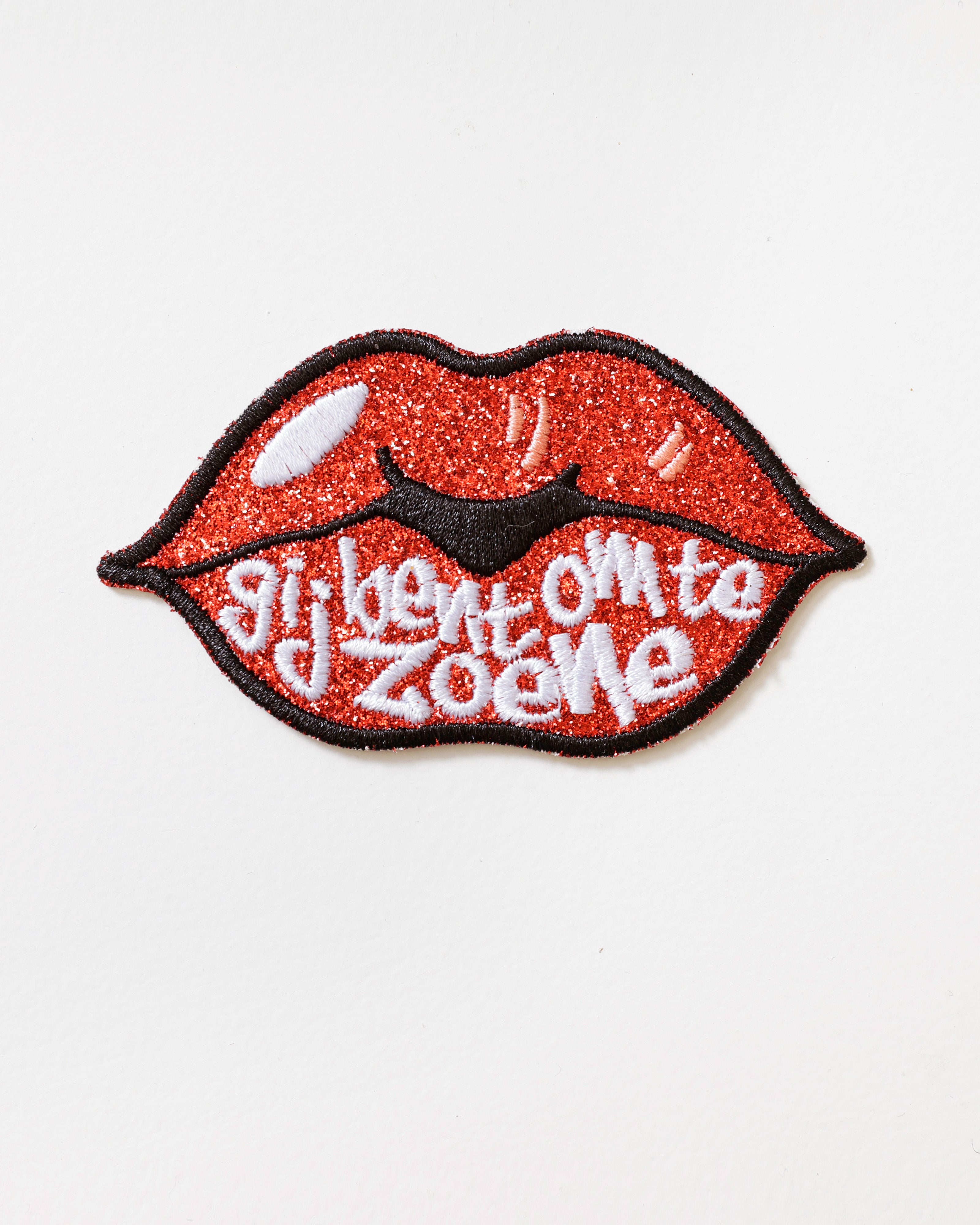 Embleem Glitter Lippen Gij Bent Om Te Zoene