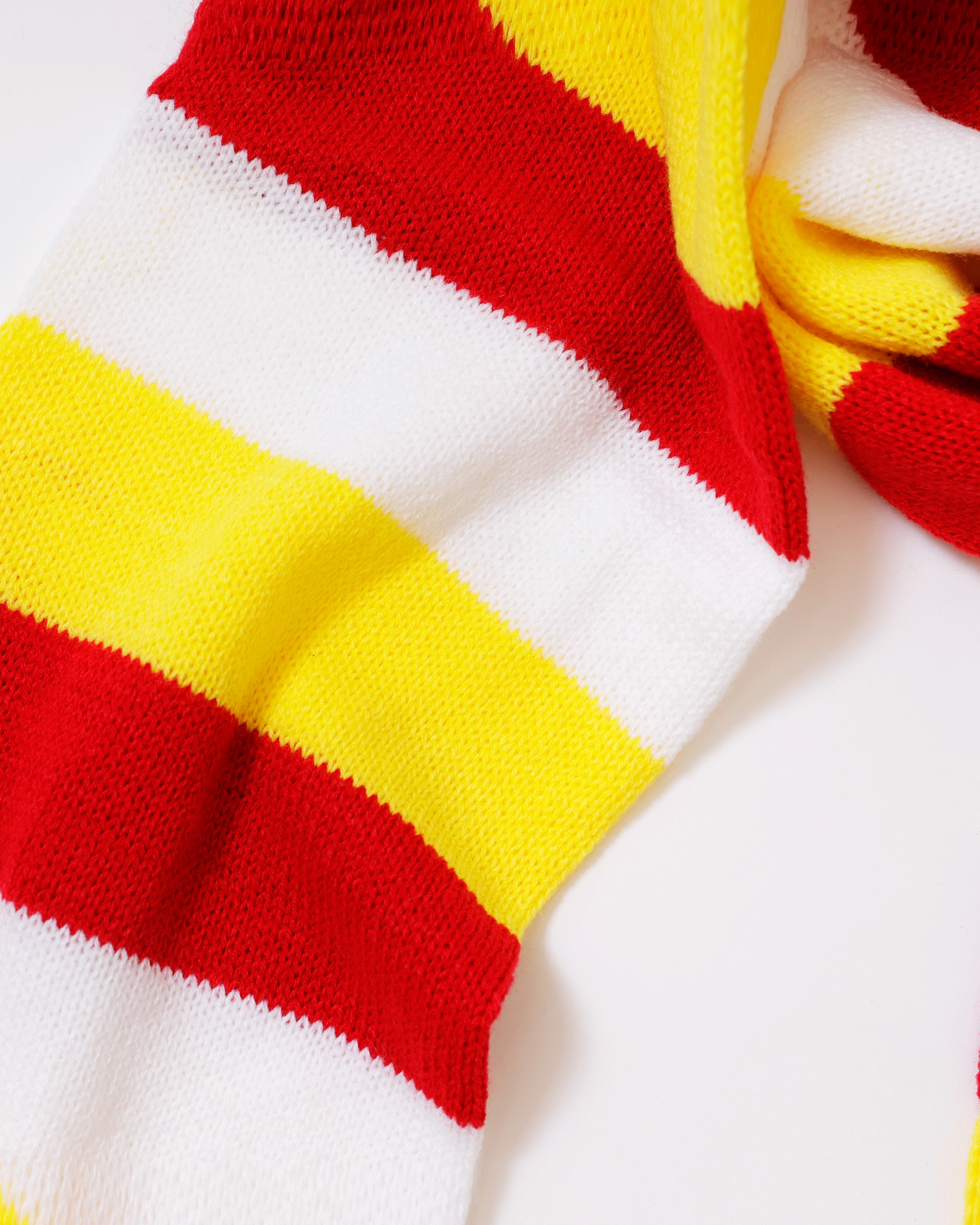 Oeteldonkse sjaal rood-wit-geel dunne streep – 185 cm