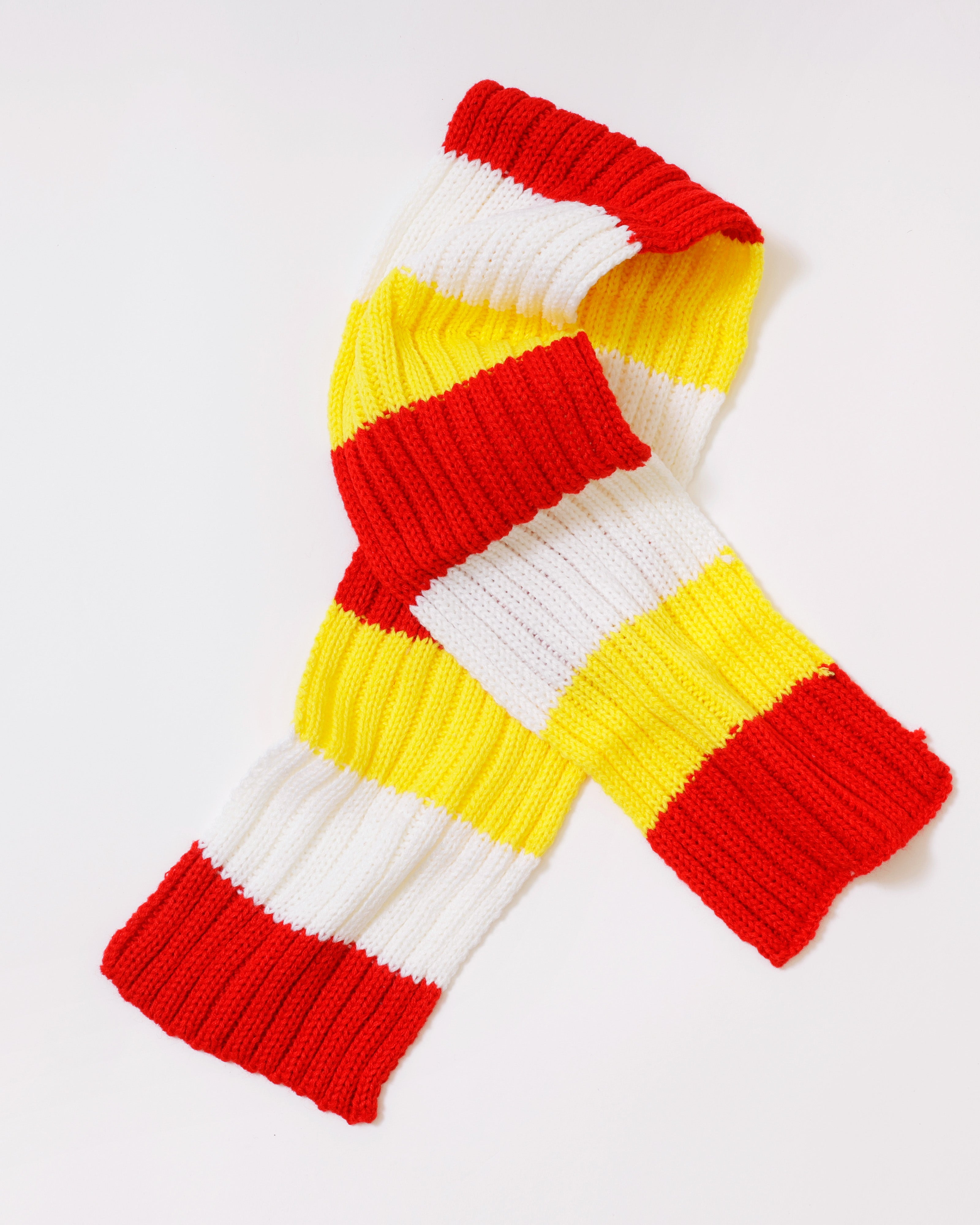 Kindersjaal rood wit geel – 110 cm (zonder franjes)