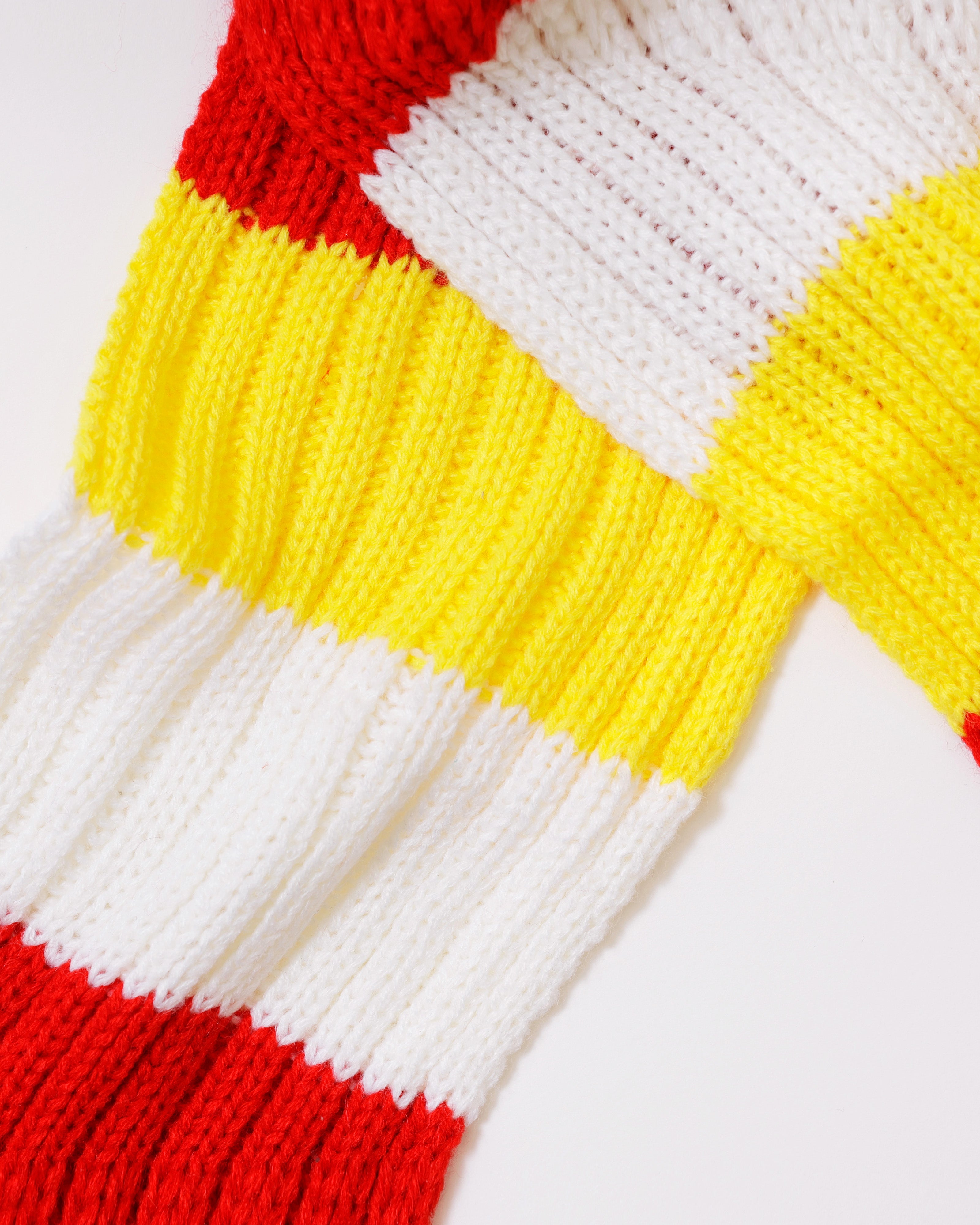 Kindersjaal rood wit geel – 110 cm (zonder franjes)