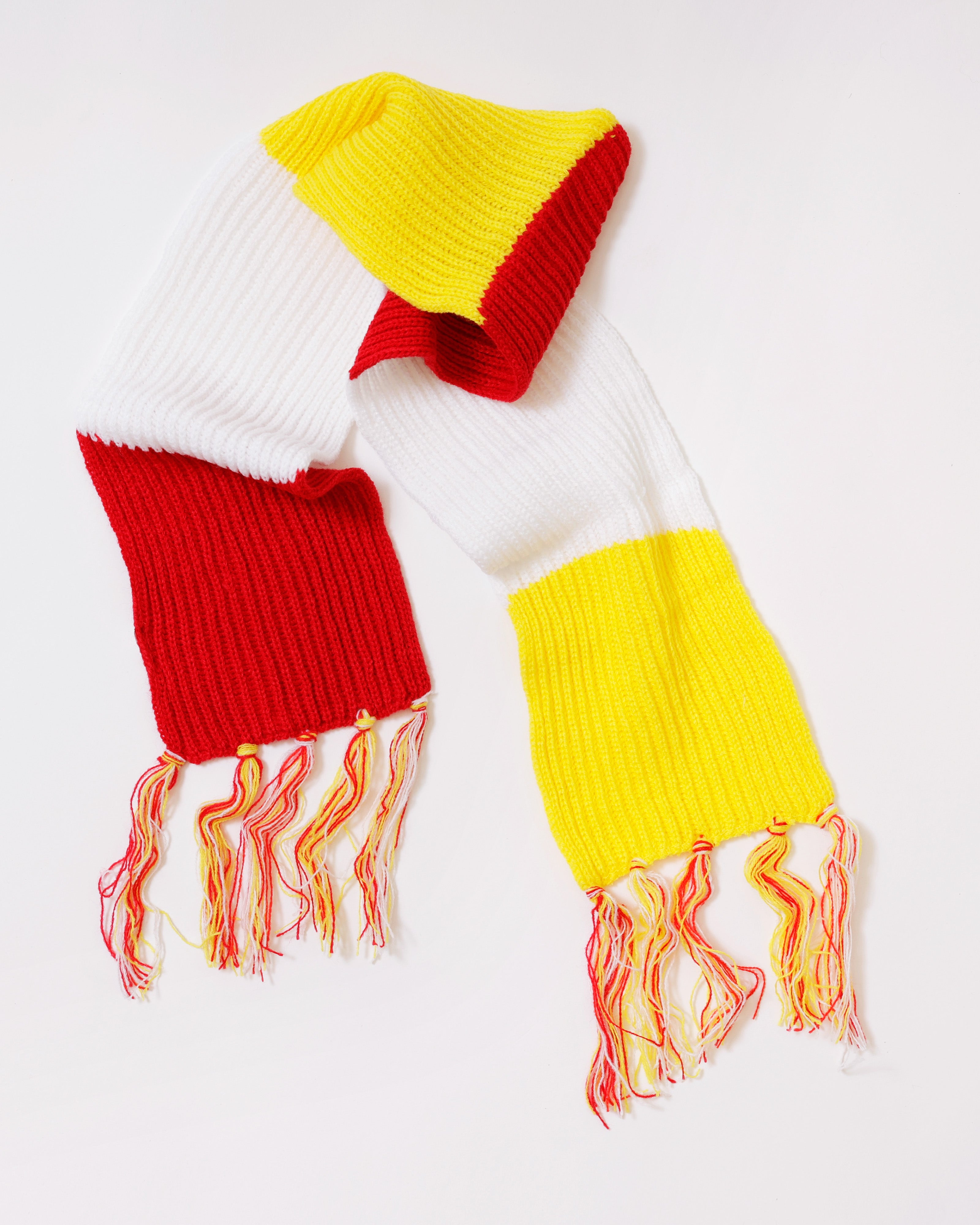 Kindersjaal rood wit geel – 110 cm