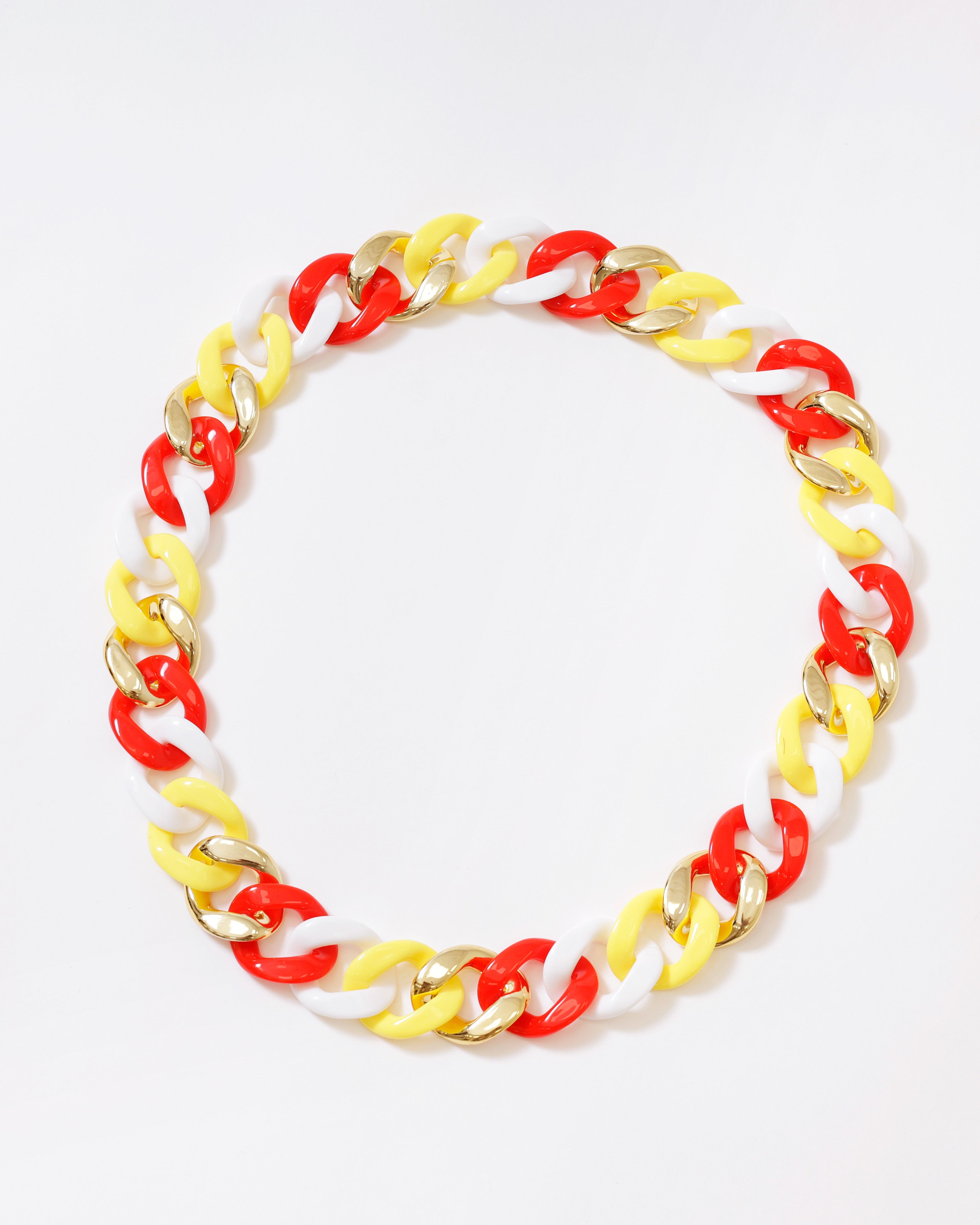 Oeteldonkse Schakelketting Rood Wit Geel met Gouden accenten