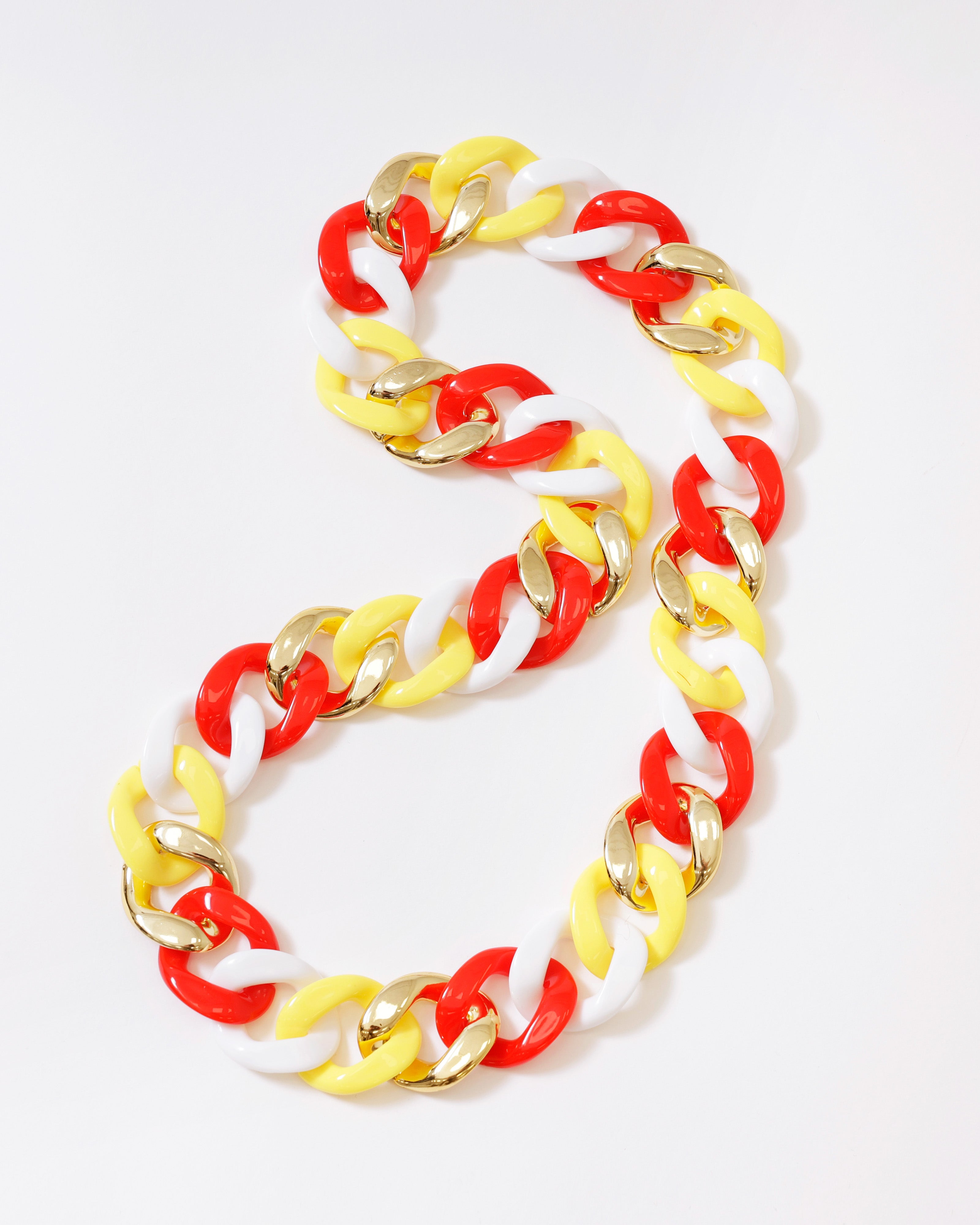 Oeteldonkse Schakelketting Rood Wit Geel met Gouden accenten