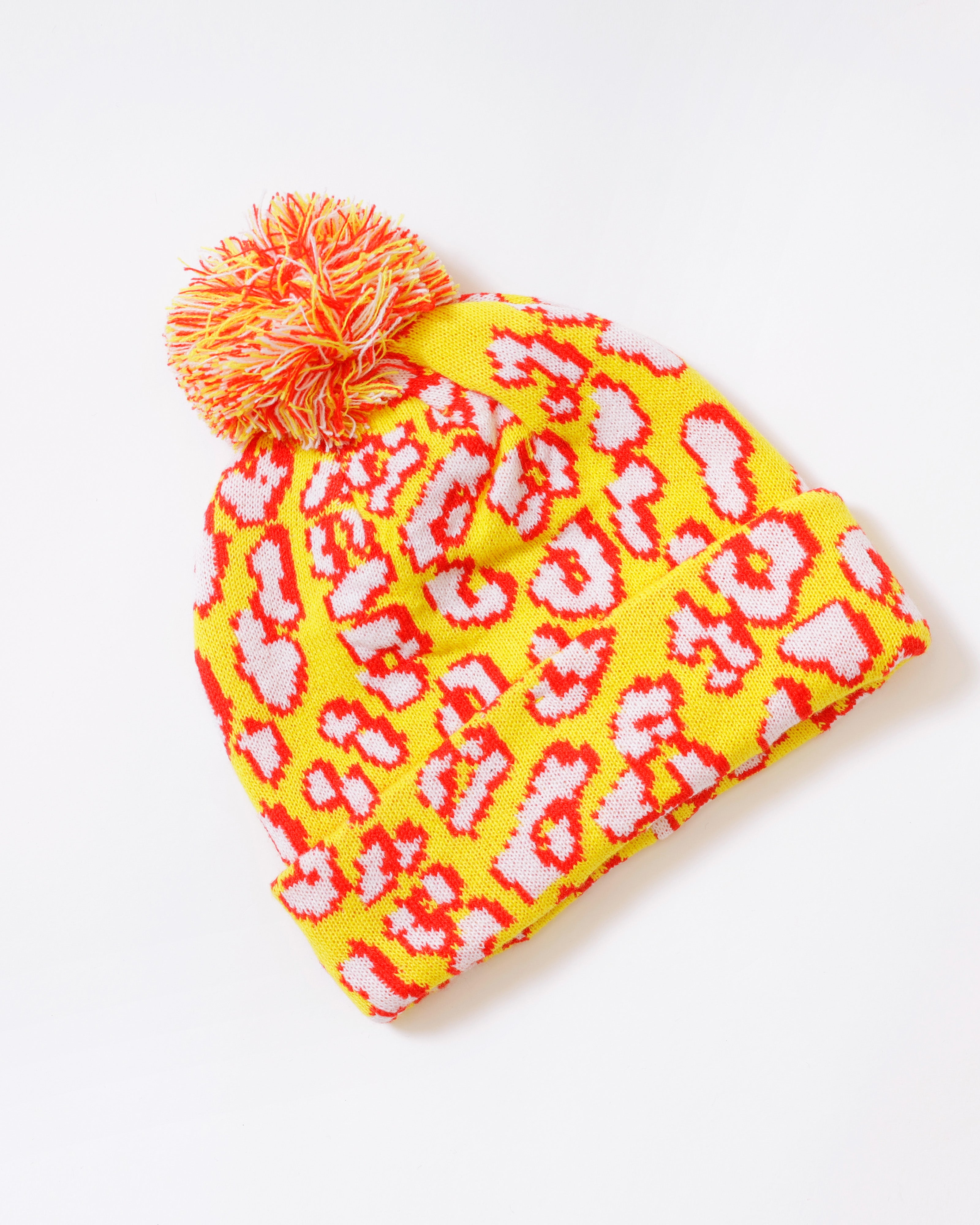 Oeteldonkse Muts Panterprint – Rood Wit Geel met Pompon