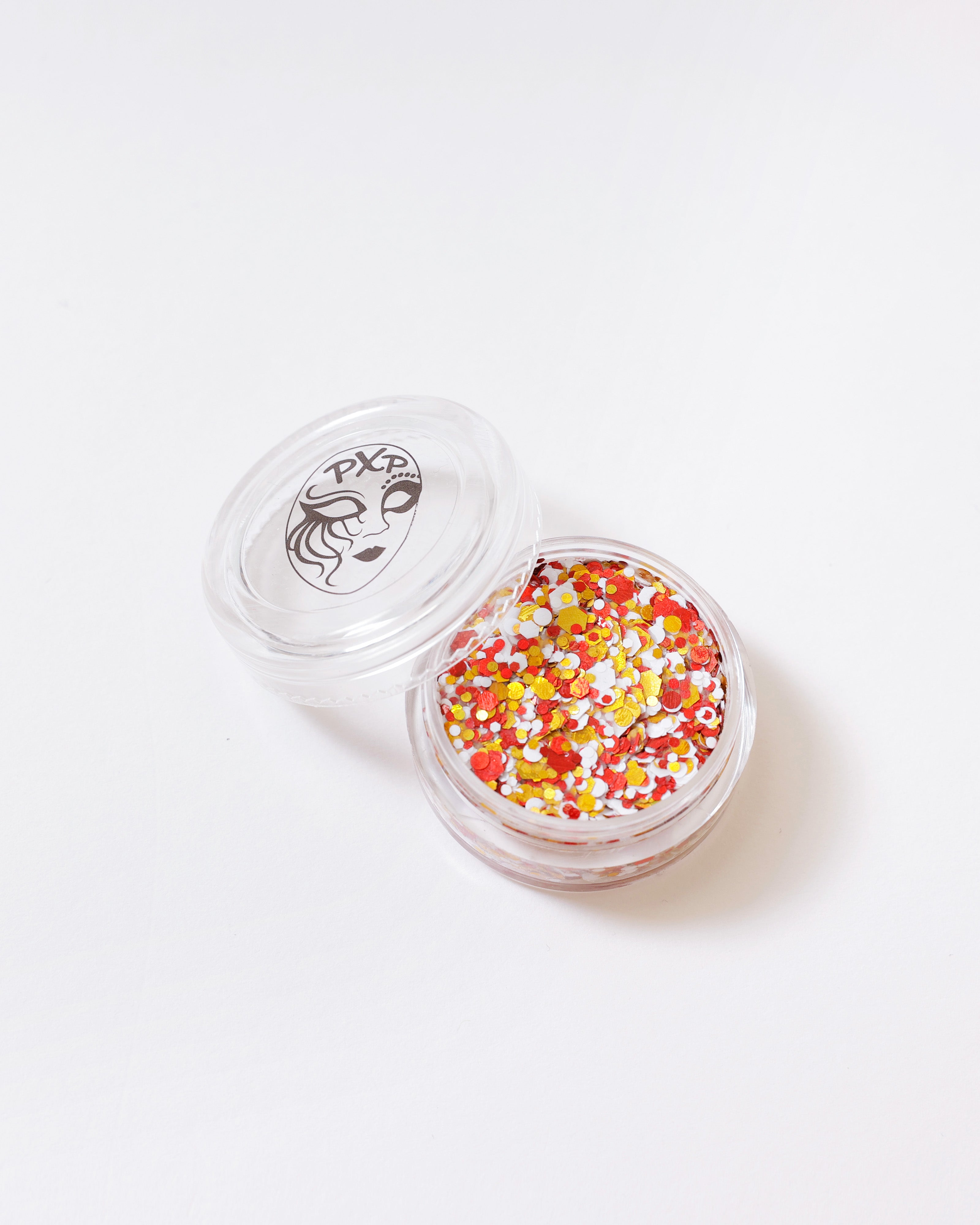 Oeteldonk Face Glitter Rood Geel Wit