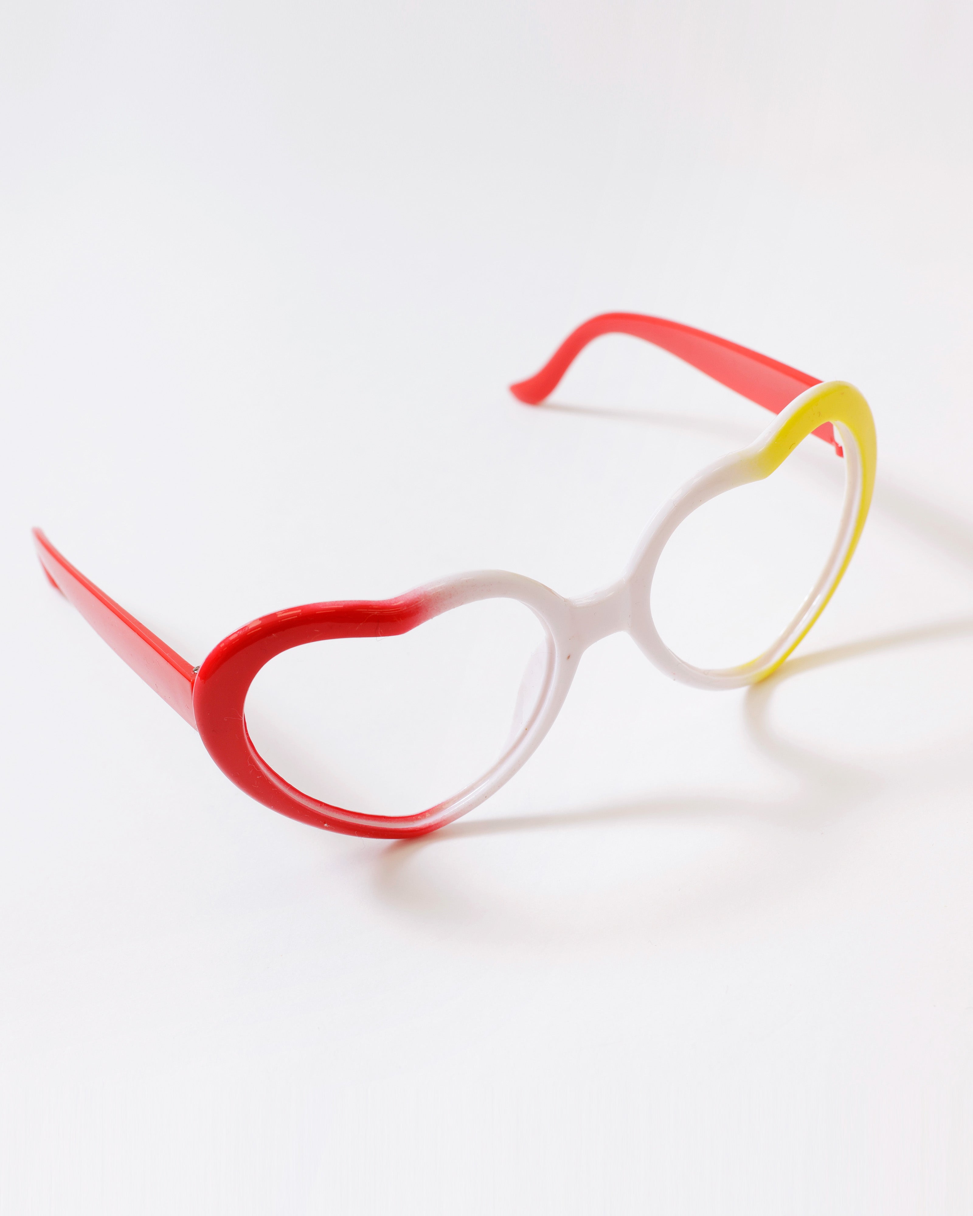Hartjes bril rood wit geel – zonder glas