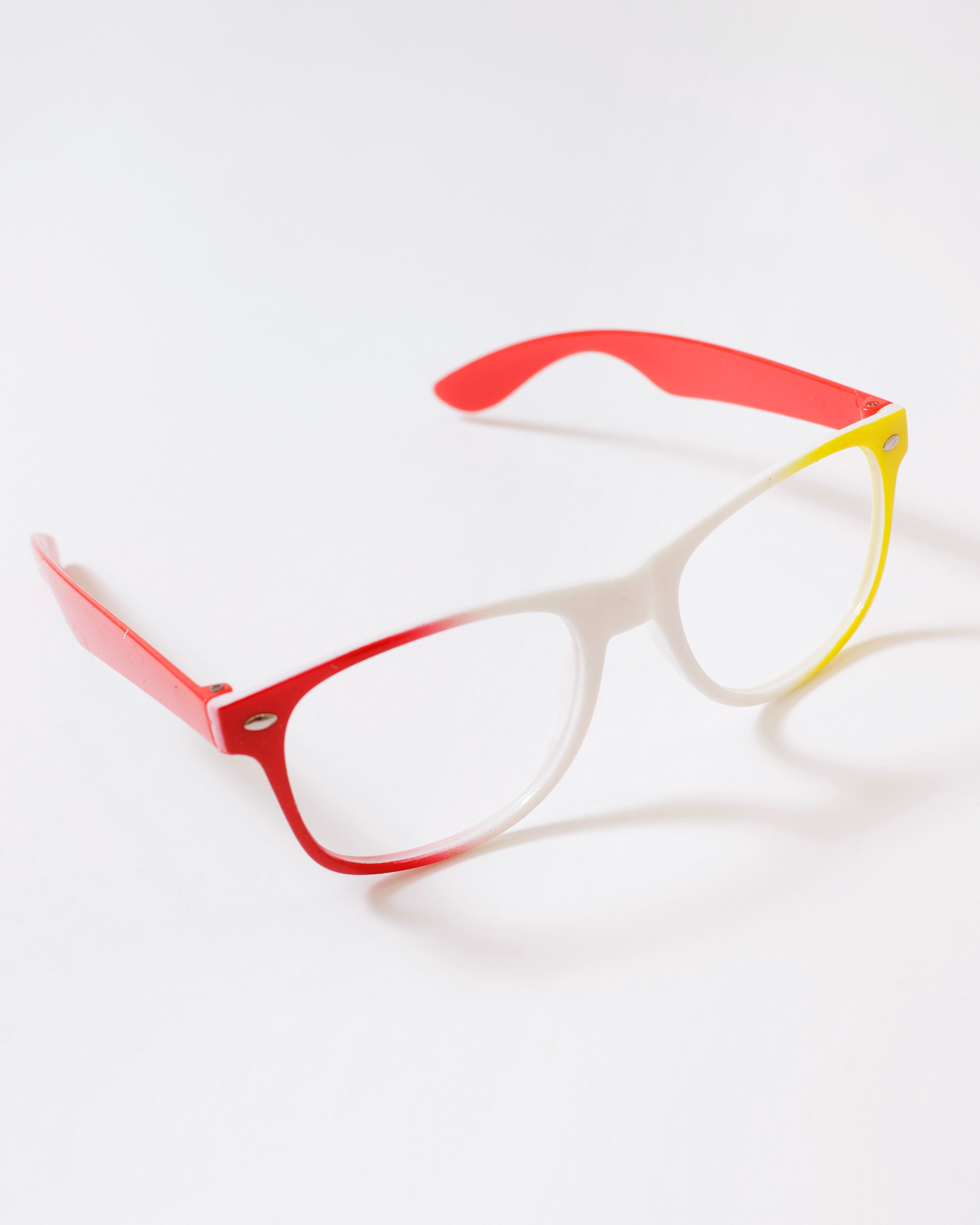 Bril rood wit geel – zonder glas