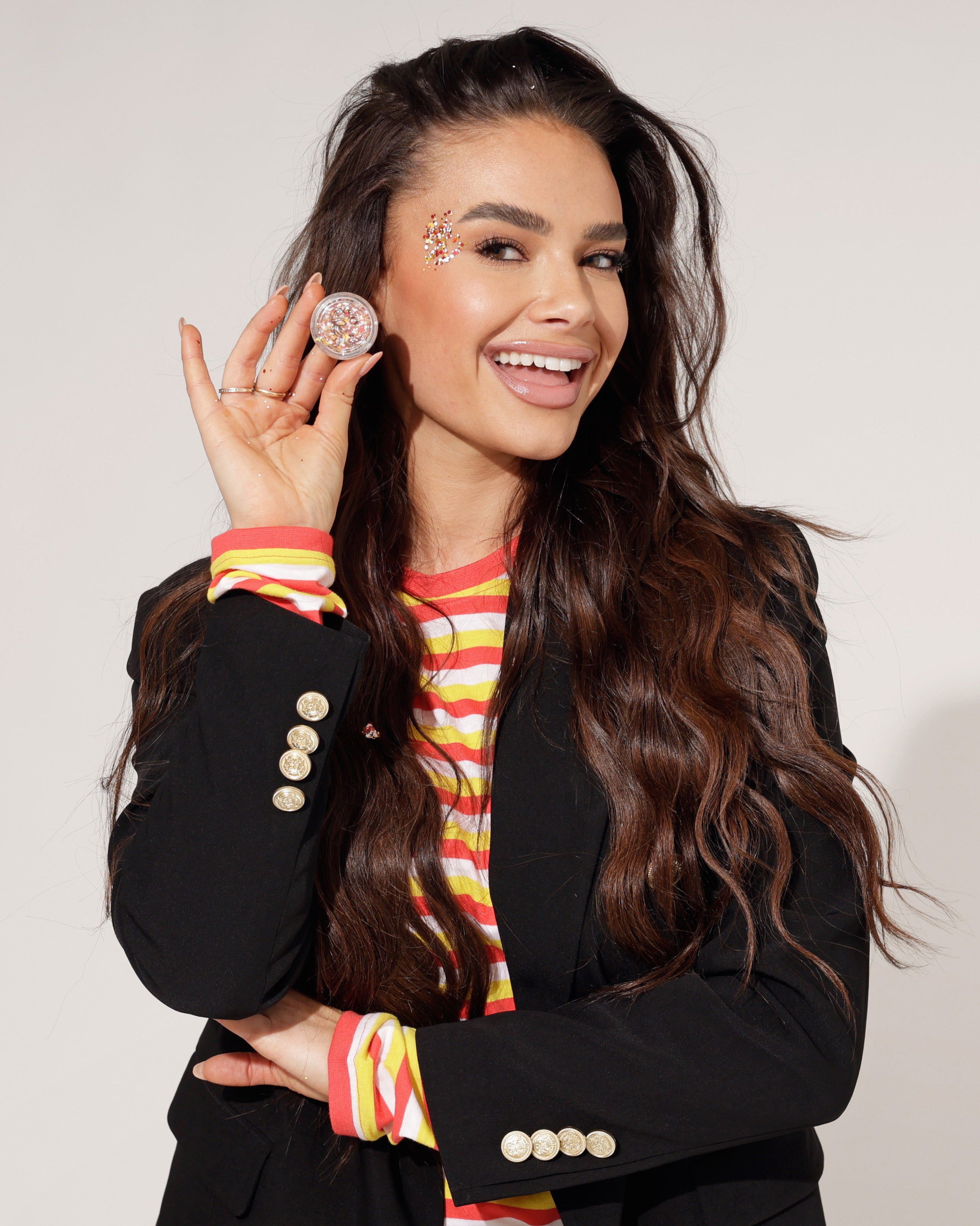 Oeteldonk Face Glitter Rood Geel Wit