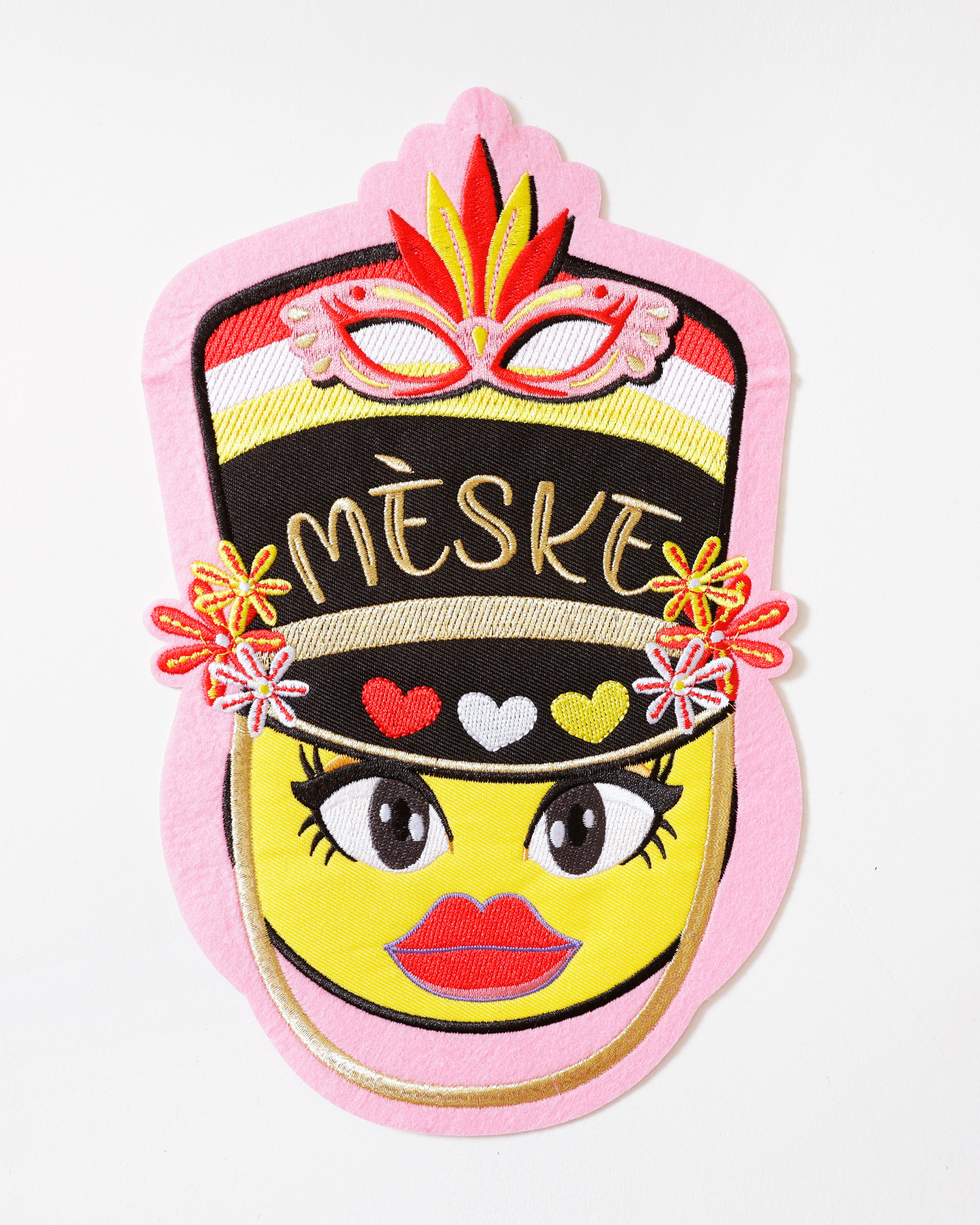 Oeteldonks Rugembleem Mèske roze Emoji