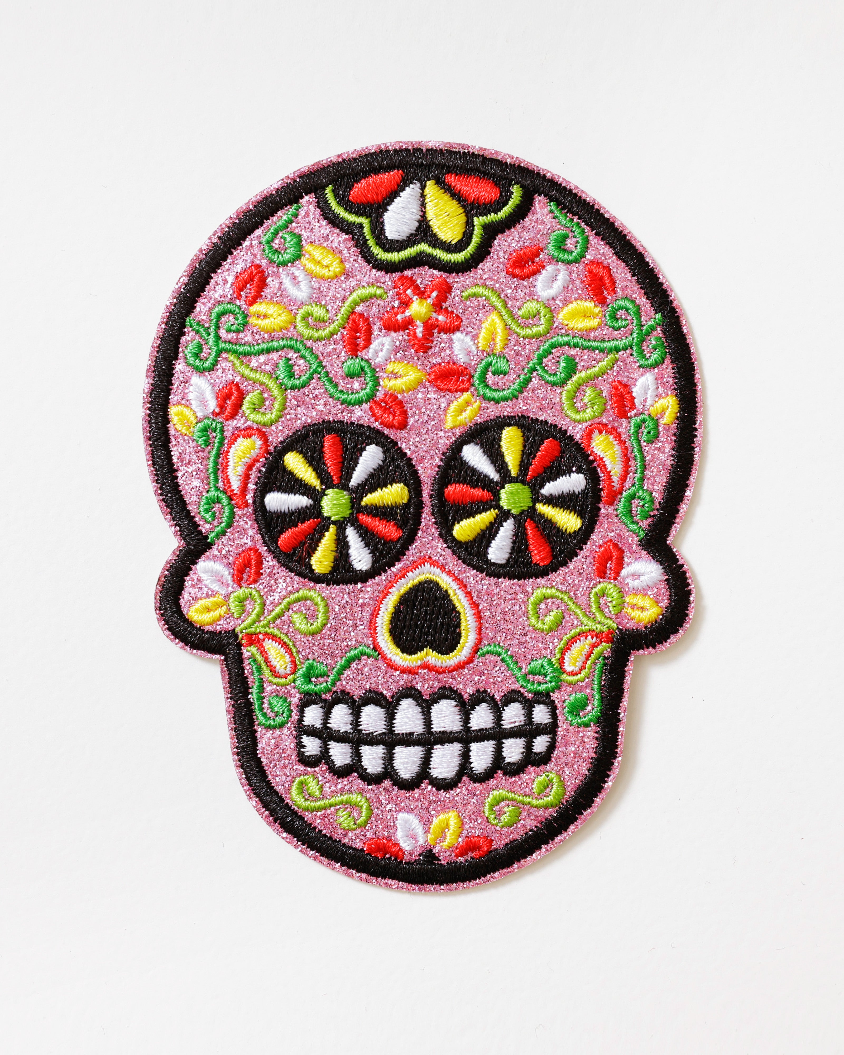 Embleem Sugar Skull Roze – Glitter Details