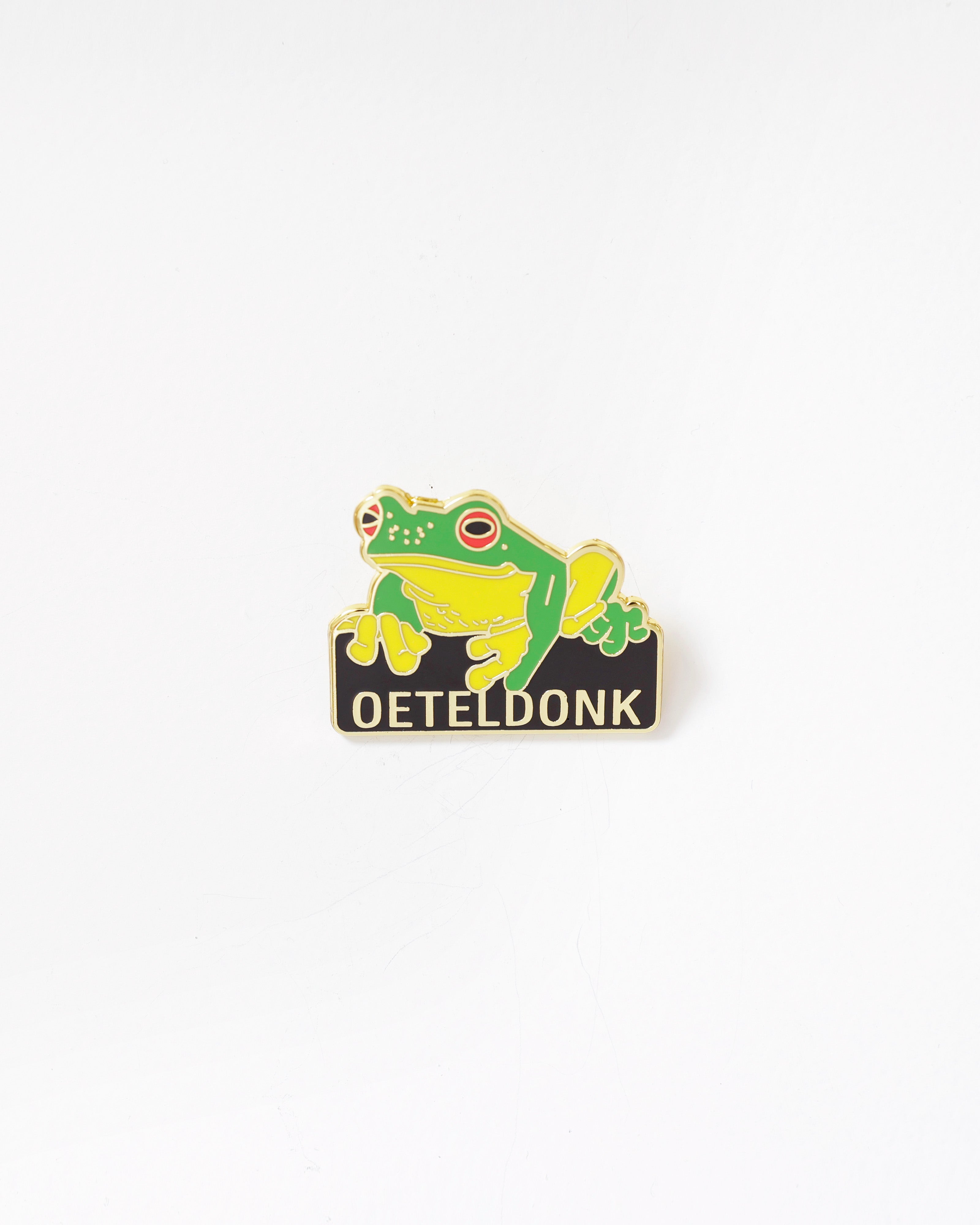 Oeteldonk pin met kikker – groen geel