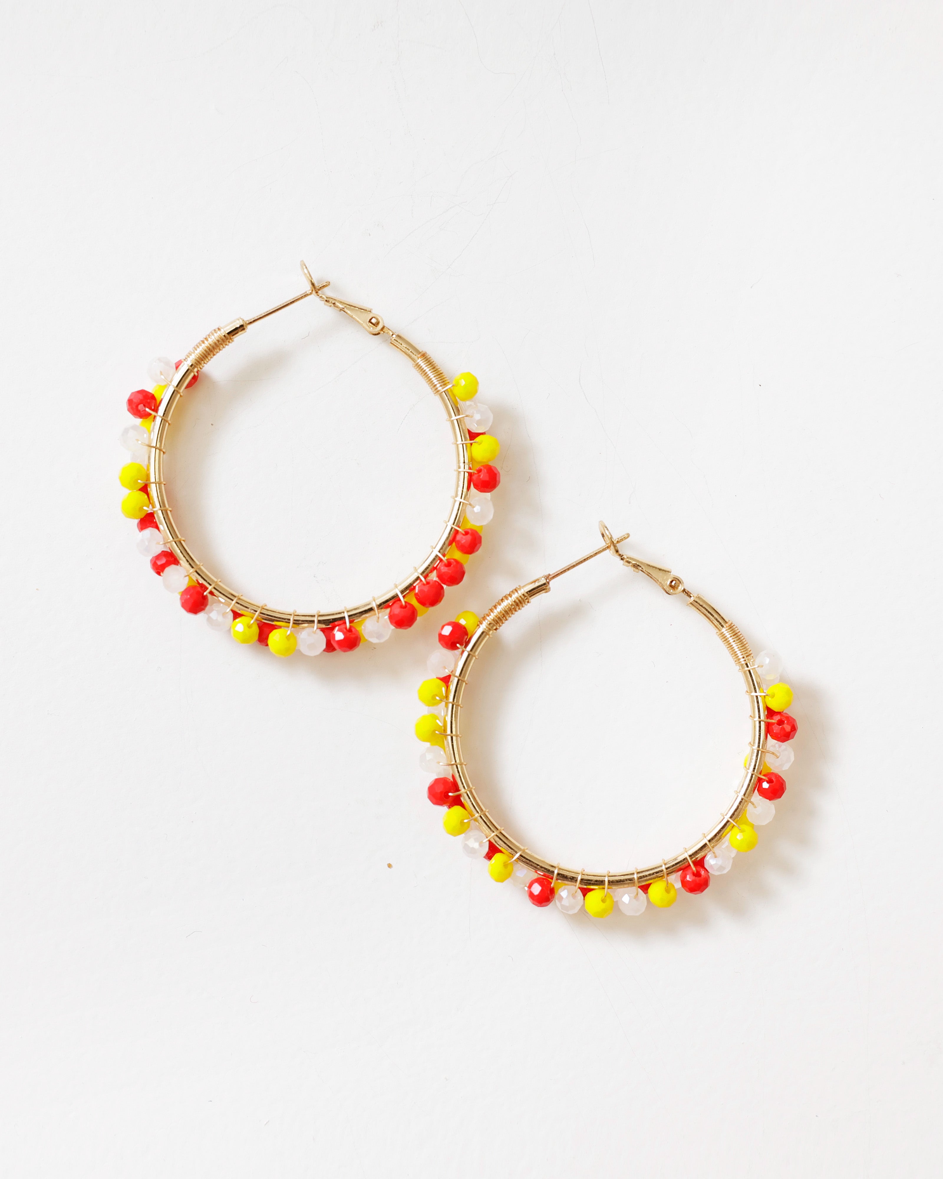 Oeteldonkse Oorbellen Ringen Rood Wit Geel – Kralen