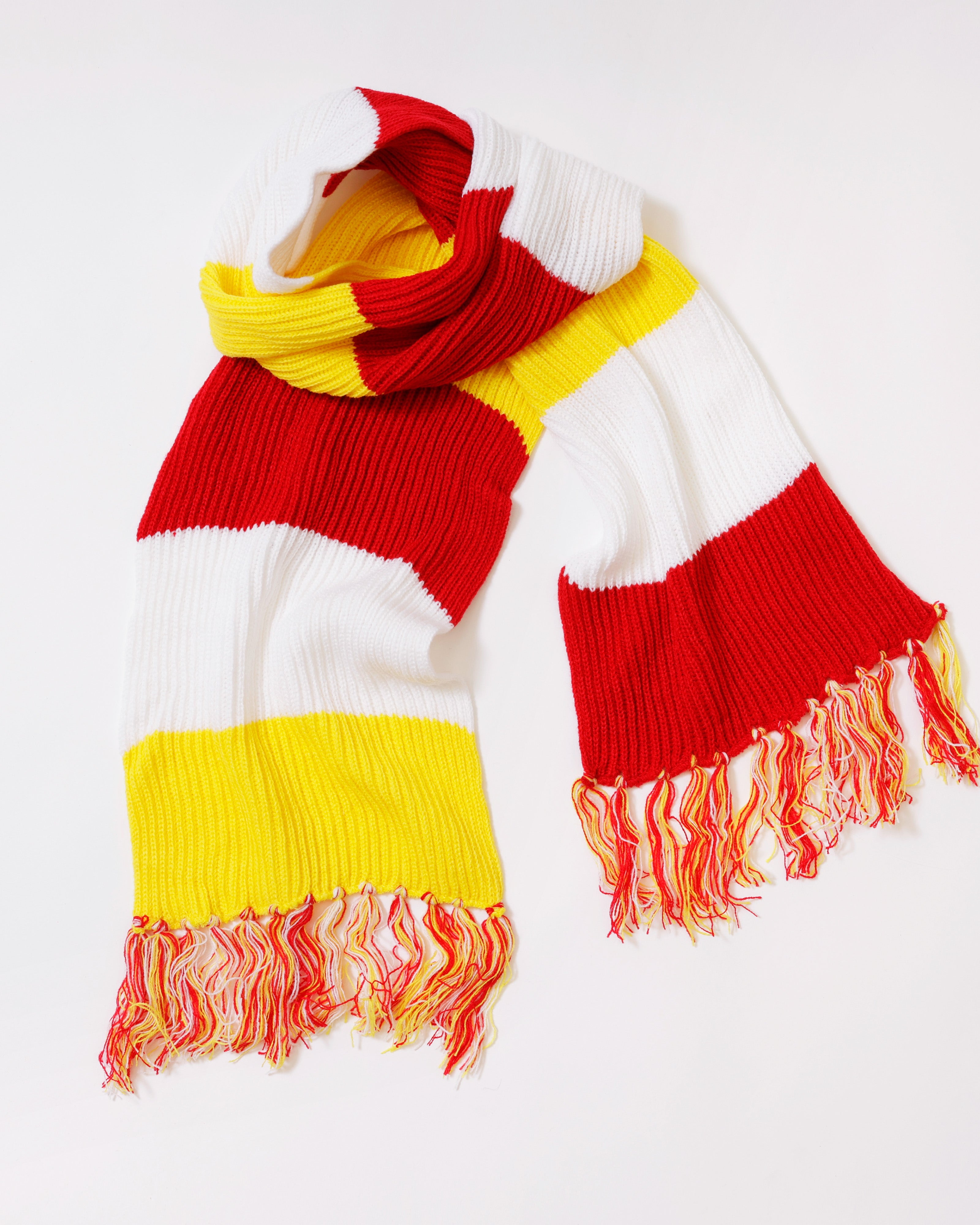 Oeteldonkse sjaal rood wit geel – brede streep – 150 cm