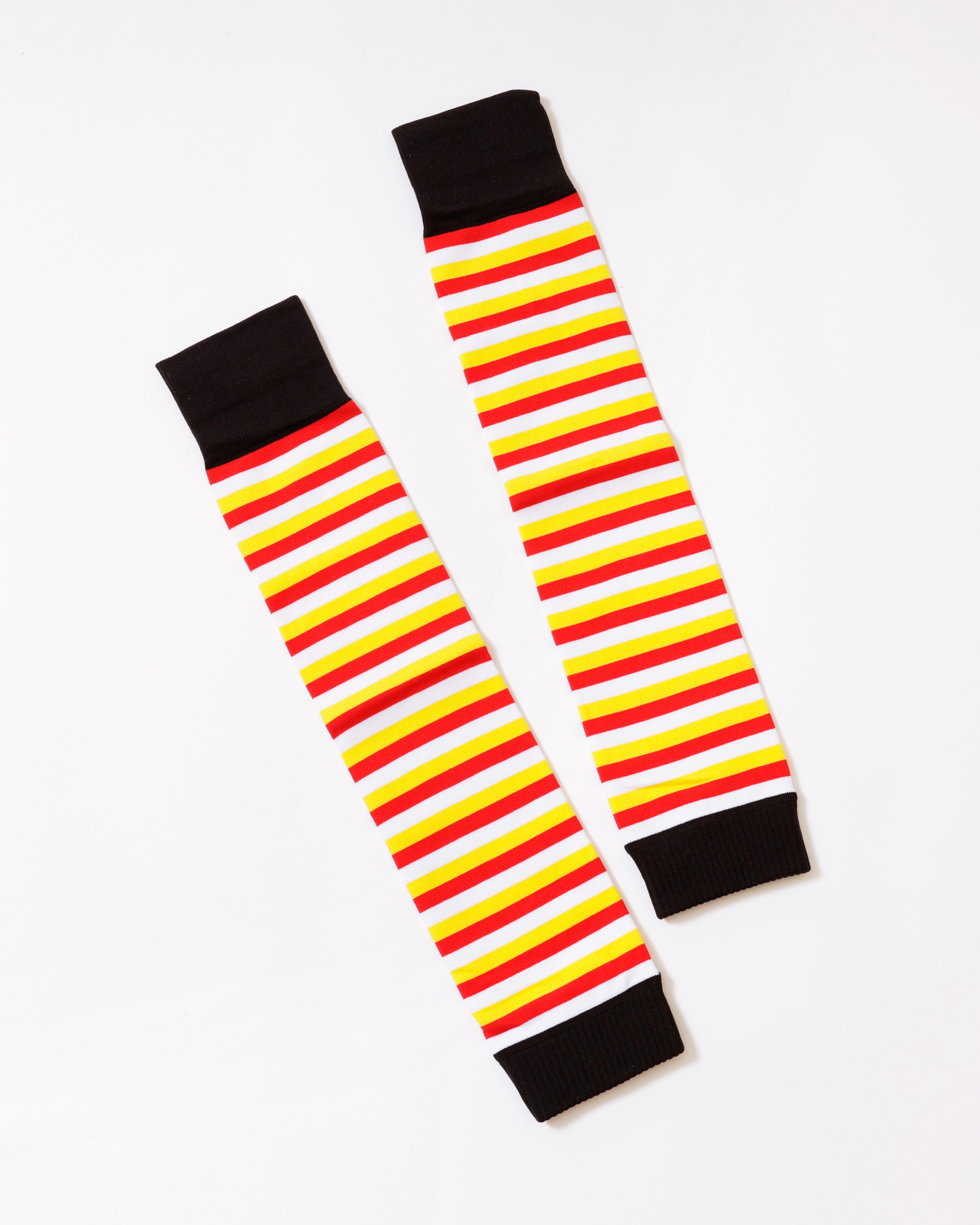 Oeteldonkse Beenwarmers Rood Wit Geel met Zwart – Volwassenen