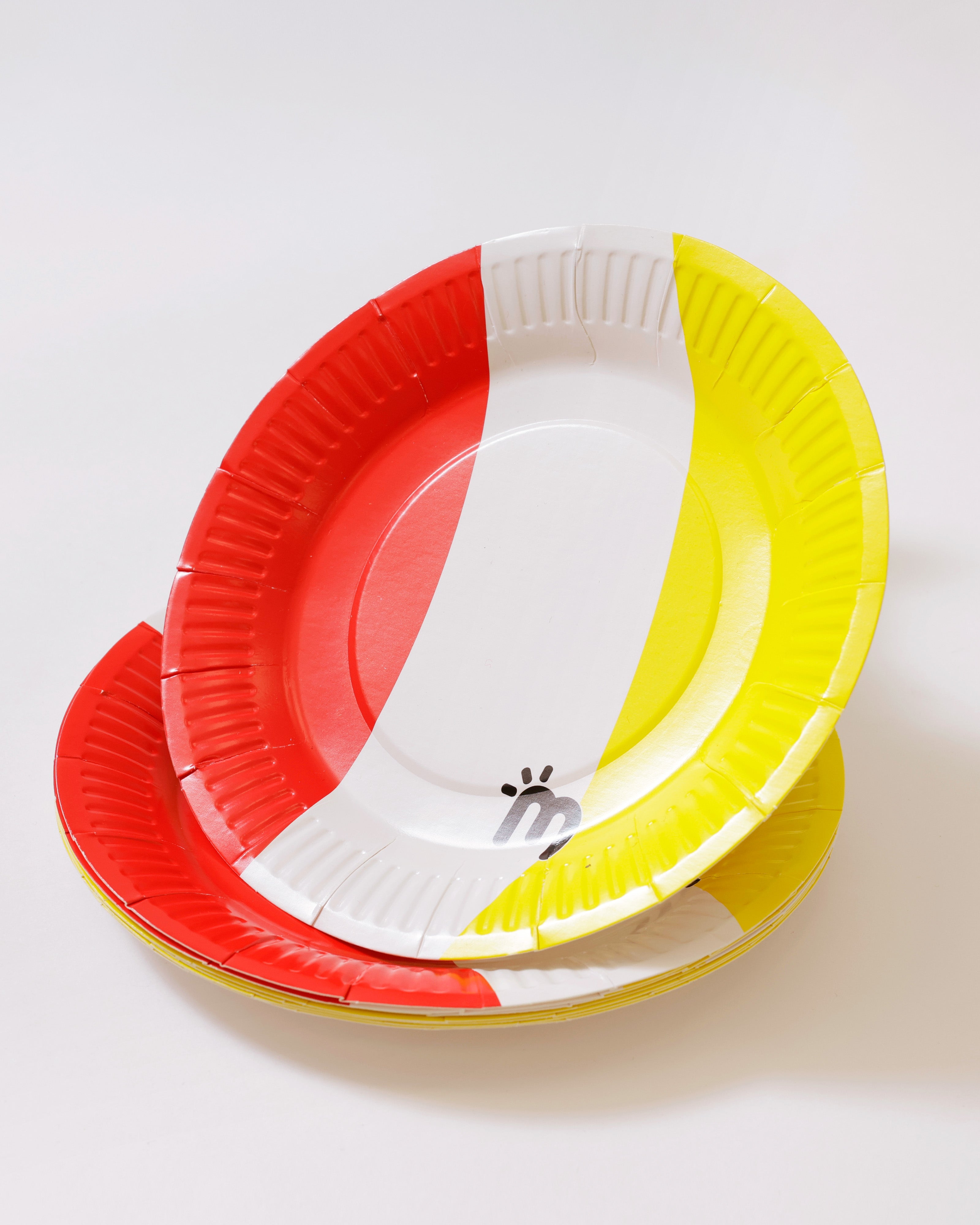 Papieren Bordjes Rood Wit Geel – Set van 8