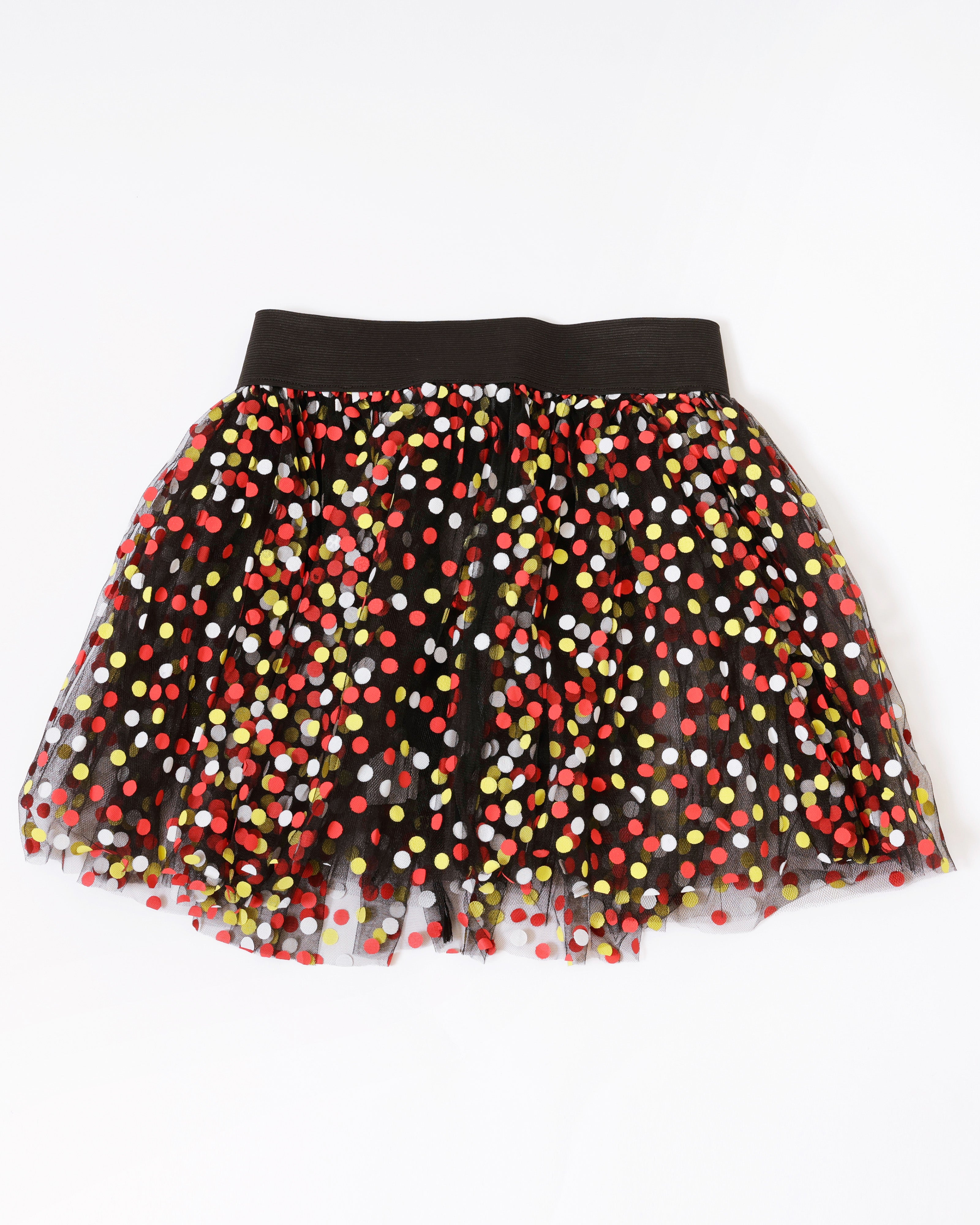 Kinder Tule Rokje Confetti – Zwart met Rood Wit Geel